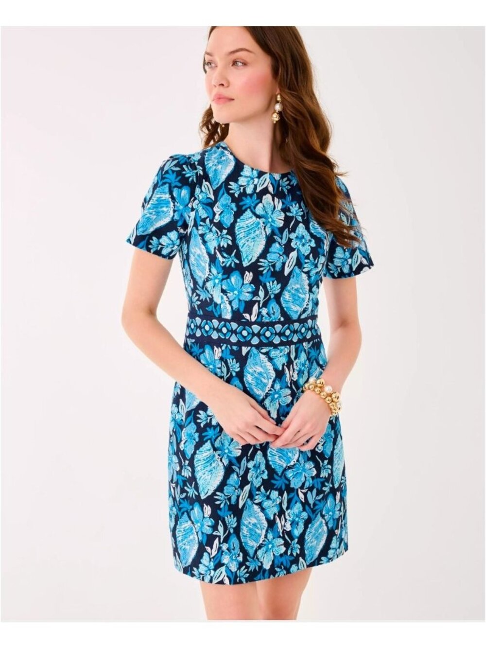 Lilly Pulitzer Brynne Stretch Shift Low Tide Seashell Splendor English, NWT, 16